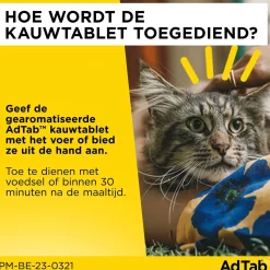 AdTab kauwtablet anti vlooien en teken voor katten van 2 x 8 kg 3 stuks