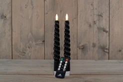Anna's Collection LED dinerkaars donker groen D 2 H 23 cm 2 stuks