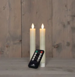 Anna's Collection LED dinerkaars Rustiek ivoor D 2 H 18 cm 2 stuks
