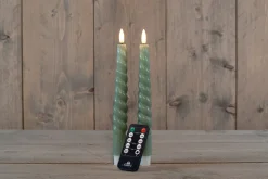 Anna's Collection LED dinerkaars Swirl groen D 2,5 H 23 cm 2 stuks