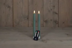 Anna's Collection LED dinerkaars Rustiek groen D 2,5 H 23 cm 2 stuks