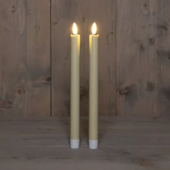 Anna's Collection LED dinerkaars beige D 1,5 H 24 cm 2 stuks