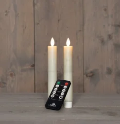Anna's Collection LED dinerkaars Rustiek ivoor D 2 H 23 cm 2 stuks