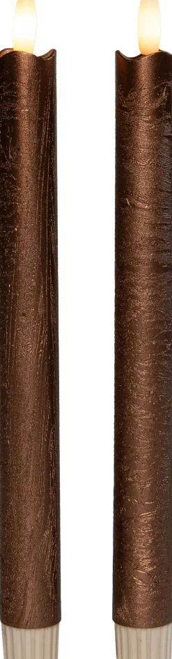 Anna's Collection LED dinerkaars Rustiek brons D 2 H 23 cm 2 stuks