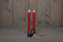 Anna's Collection LED dinerkaars rood D 2,5 H 23 cm 2 stuks