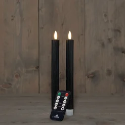 Anna's Collection LED dinerkaars Vito zwart D 2 H 23 cm 2 stuks