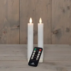 Anna's Collection LED dinerkaars met timer wit D 2 H 18 cm 2 stuks