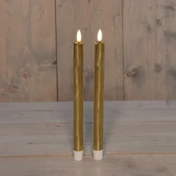 Anna's Collection LED dinerkaars Larni goud D 2,1 H 25 cm 2 stuks