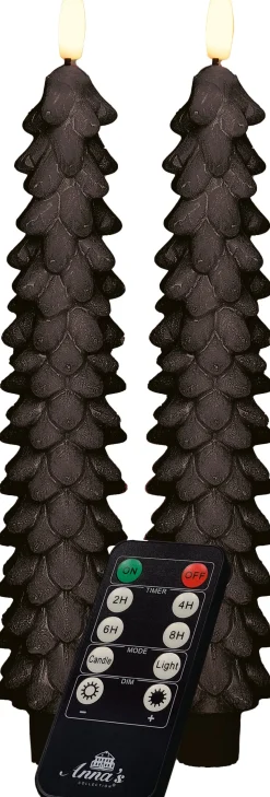 Anna's Collection LED dinerkaars Rambu kerstboom goud D 2,2 H 23 cm