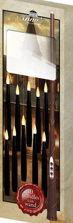 Anna's Collection LED dinerkaars zwevend zwart D 2 H 15 cm 10 stuks