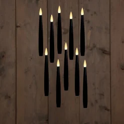 Anna's Collection LED dinerkaars zwevend zwart D 2 H 15 cm 10 stuks