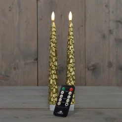 Anna's Collection LED dinerkaars met afstandsbediening Rambu goud D 3 H 27 cm