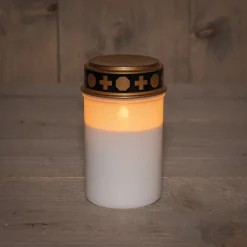 Anna's Collection LED herdenkingslicht met timer wit D 7 H 12 cm