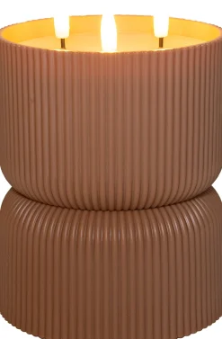 Anna's Collection LED kaars in pot terracotta D 13 H 17 cm