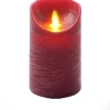 Anna's Collection LED stompkaars Rustiek rood D 7,5 H 12,5 cm