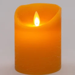Anna's Collection LED stompkaars met timer Rustiek rood D 7,5 H 12,5 cm