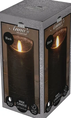 Anna's Collection LED stompkaars Rustiek wit D 5,2 H 12,5 cm 4 stuks