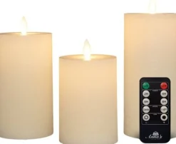 Anna's Collection LED stompkaars wit D 7,5 H 15 cm 3 stuks