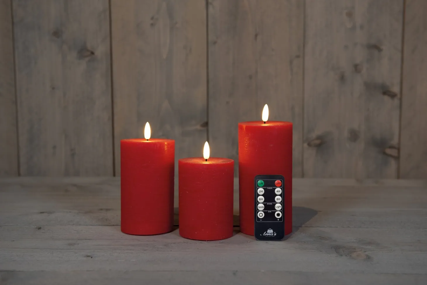 Anna's Collection LED stompkaars met timer groen D 7,5 H 12,5 cm