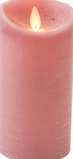 Anna's Collection LED stompkaars Rustiek oud roze D 7,5 H 15 cm
