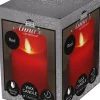 Anna's Collection LED stompkaars met timer Rustiek rood D 7,5 H 10 cm