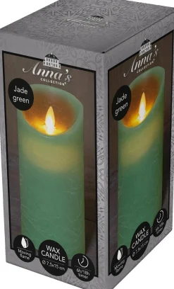 Anna's Collection LED stompkaars met timer groen D 7,5 H 15 cm