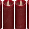 Anna's Collection LED stompkaars Rustiek rood D 7,5 H 15 cm