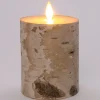 Anna's Collection LED stompkaars berk wit met timer D 9 H 10,9 cm