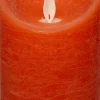 Anna's Collection LED stompkaars Rustiek oranje met timer D 7,5 H 10 cm