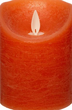 Anna's Collection LED stompkaars Rustiek oranje met timer D 7,5 H 10 cm