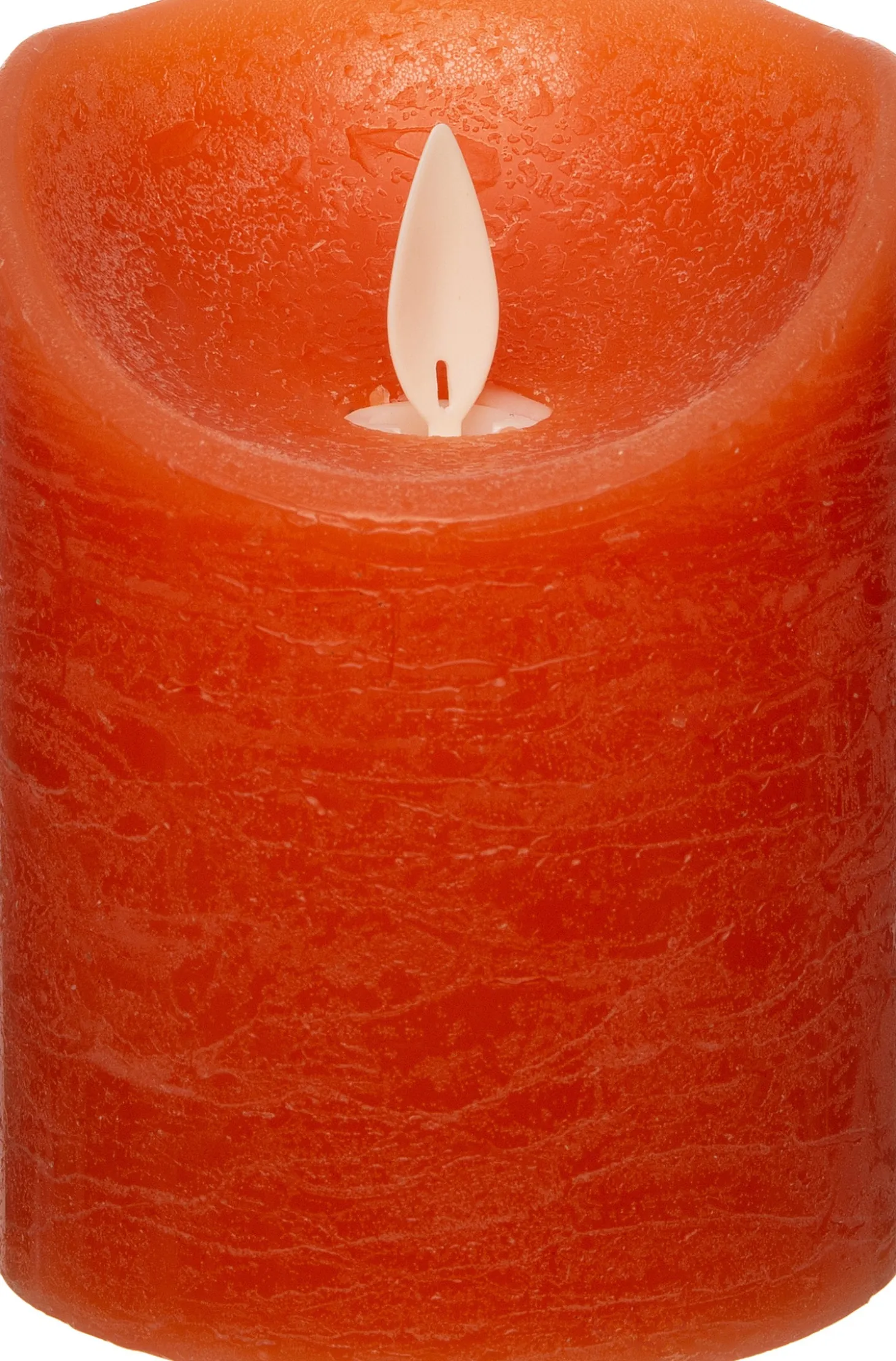 Anna's Collection LED stompkaars Rustiek oranje met timer D 7,5 H 10 cm