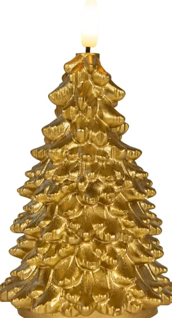 Anna's Collection LED stompkaars Tambu kerstboom goud D 9,5 H 15 cm