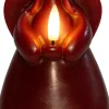 Anna's Collection LED stompkaars Rustiek geel D 7,5 H 15 cm