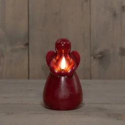 Anna's Collection LED stompkaars Ange engel bordeaux D 8 H 14,5 cm