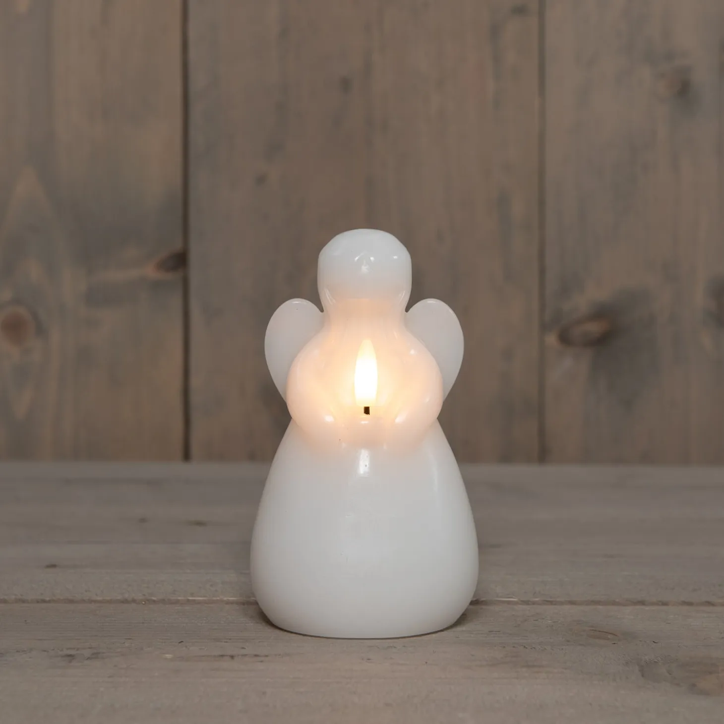Anna's Collection LED stompkaars Ange engel wit D 8 H 14,5 cm