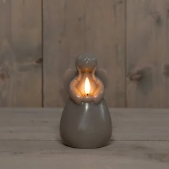 Anna's Collection LED stompkaars Ange engel taupe D 8 H 14,5 cm