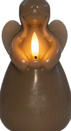 Anna's Collection LED stompkaars Ange engel taupe D 8 H 14,5 cm