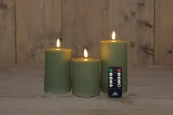 Anna's Collection LED stompkaars met oplaadstation groen D 7,5 H 10 / 12,5 / 15 cm 3 stuks