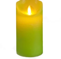 Anna's Collection LED stompkaars Rustiek groen D 7,5 H 15 cm