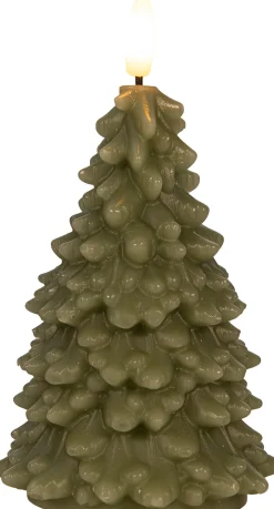 Anna's Collection LED stompkaars Tambu kerstboom groen D 9,5 H 15 cm