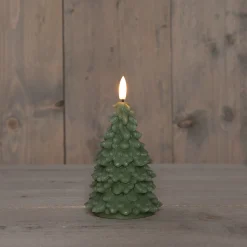 Anna's Collection LED stompkaars Tambu kerstboom groen D 9,5 H 15 cm