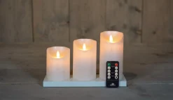 Anna's Collection LED stompkaars Tambu kerstboom zwart D 9,5 H 15 cm