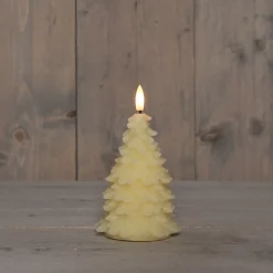 Anna's Collection LED stompkaars Tambu kerstboom ivoor D 9,5 H 15 cm