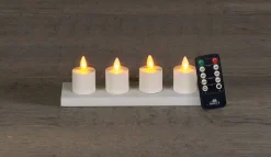 Anna's Collection LED waxinelicht wit D 3,8 H 6 cm 4 stuks