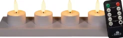 Anna's Collection LED waxinelicht met afstandsbediening wit D 3,8 H 5 cm 4 stuks