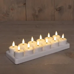 Anna's Collection LED waxinelicht inductie wit D 5 H 3 cm 12 stuks