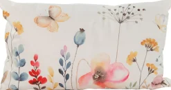 Anna's Collection sierkussen Veldbloemen wit 50 x 30 x 12 cm