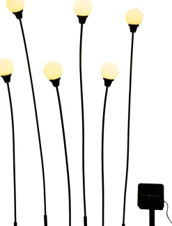 Anna's Collection tuinsteker Fireflies zwart D 4,5 H 48/57 cm