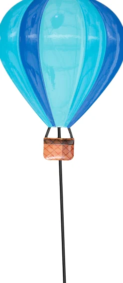 Anna's Collection tuinsteker luchtballon blauw 18 x 0,5 x 65 cm