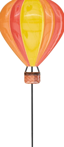 Anna's Collection tuinsteker luchtballon geel/oranje 18 x 0,5 x 65 cm